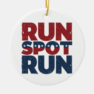 Run Spot Run Trump 2024 Trump Vance verkiezing Keramisch Ornament