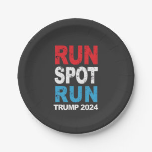 Run Spot Run Trump 2024 Trump Vance verkiezing Papieren Bordje
