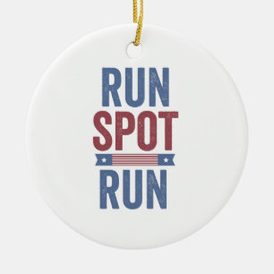Run Spot Run Trump President Verkiezingen 2024 Keramisch Ornament