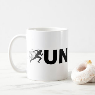 RUN Typografie Hardlopen Ontwerp Minimalistische Koffiemok