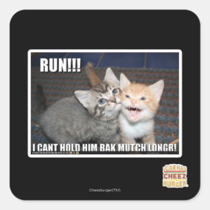 RUN!! VIERKANTE STICKER