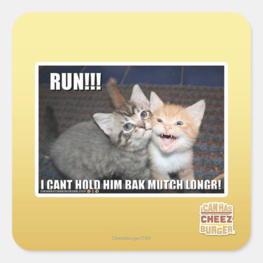 RUN!! VIERKANTE STICKER (Voorkant)