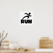 RUN zwart Poster (Keuken)