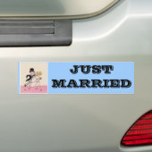 Runaway Bride & Groom Bumpersticker (Op auto)