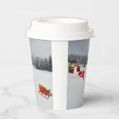 Runaway Sleigh Paper Cups Papieren Bekers (Rechts)