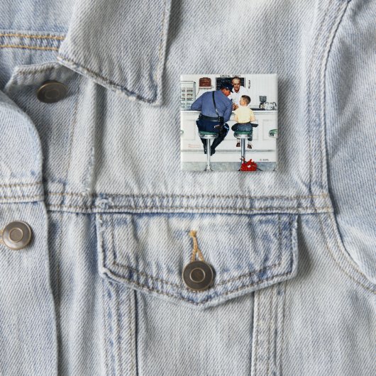 Runaway Vierkante Button 5,1 Cm (In situ)