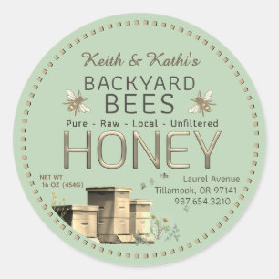 Rundbijenkasten en kleine bijen Garden Groen Ronde Sticker