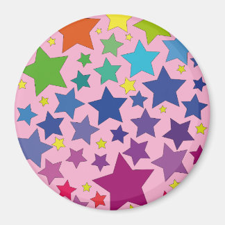 runder Magnet mit bunten Sternen Magneet