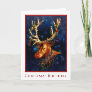 Runderdag op kerstkaart feestdagen kaart