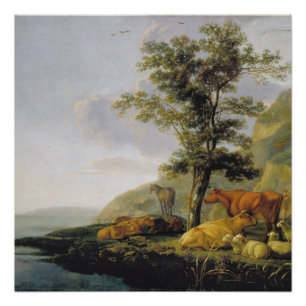 Runderen bij een rivier Aelbert Cuyp Poster Perfect Poster