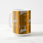 Runderrendier met gouden kerst koffiemok (Voorkant links)