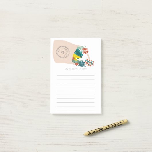 Rundvee en gietijzer Tas, gemorst Post-it® Notes (Op bureau)