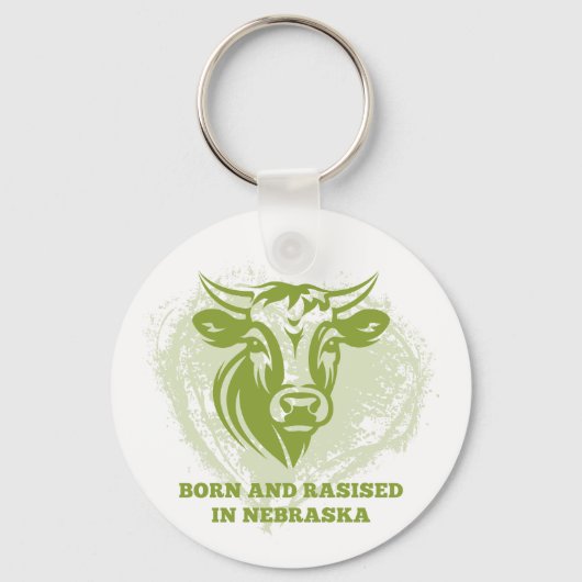Rundvee geboren en getogen in Nebraska Sleutelhanger (Voorkant)