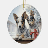  rundvee hond kerst keramisch ornament (Links)