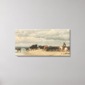 Rundvee naast het Zee (door Eugène Burnand) Canvas Afdruk (Voorkant)