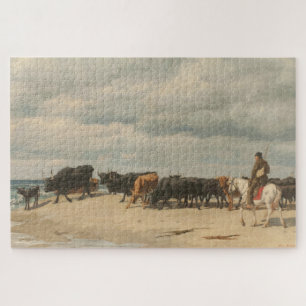 Rundvee naast het Zee (door Eugène Burnand) Legpuzzel