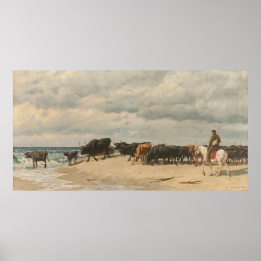 Rundvee naast het Zee (door Eugène Burnand) Poster (Voorkant)