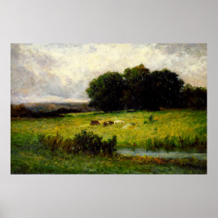 Rundvee nabij Stream - Edward Mitchell Banister Poster