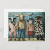 Rundvee omhoog briefkaart (Voorkant / Achterkant)