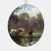 Rundvee op de Pond Keramisch Ornament (Links)