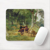 Rundvee op een Devonshire Lane Muismat (Met muis)