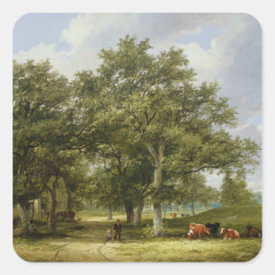 Rundvee Vierkante Sticker
