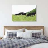 Rundvee Zwart Angus Verpakt Canvas (Insitu (Slaapkamer))