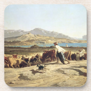 Rundveerij nabij Marseille, 1853 (olie op canva) Drankjes Onderzetter