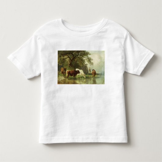 Rundveeteelt in een rivierlandschap kinder shirts (Voorkant)
