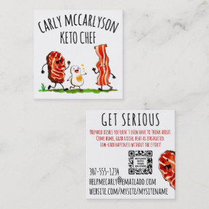 Rundvlees Ei Bacon Keto Persoonlijke Chef Catering Vierkante Visitekaartje