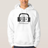 Rundvlees Ent. - White Hoodie Black Logo (Voorkant)