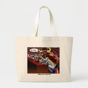 Rundvlees Jerky Oorsprong Grappige Koe & Stier Car Grote Tote Bag