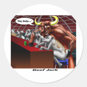 Rundvlees Jerky Oorsprong Grappige Koe & Stier Car Ronde Sticker
