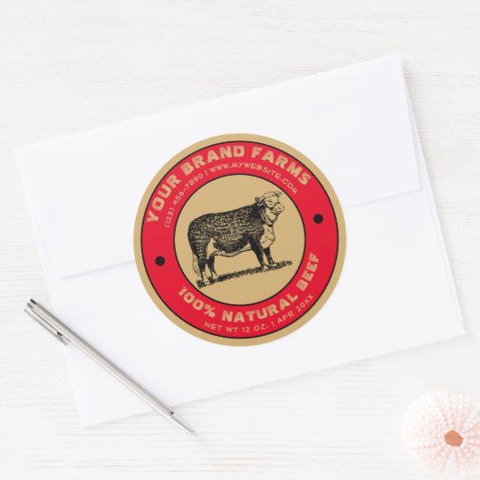 rundvlees Label Sjabloon (Envelop)