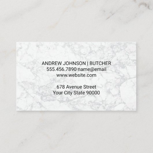 Rundvleesdiagram | Goud metaalgereedschap Visitekaartje (Achterkant)