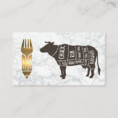 Rundvleesdiagram | Goud metaalgereedschap Visitekaartje (Voorkant)