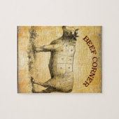 rundvleeskaart met genummerde deelstukken legpuzzel (Horizontaal)