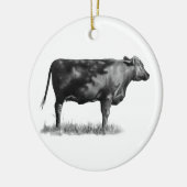 Rundvleeskuikens/eifer in potlood: Realisme: Teken Keramisch Ornament (Links)