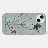 Rune Algiz avec branches et corbeau (Verso Horizontal)