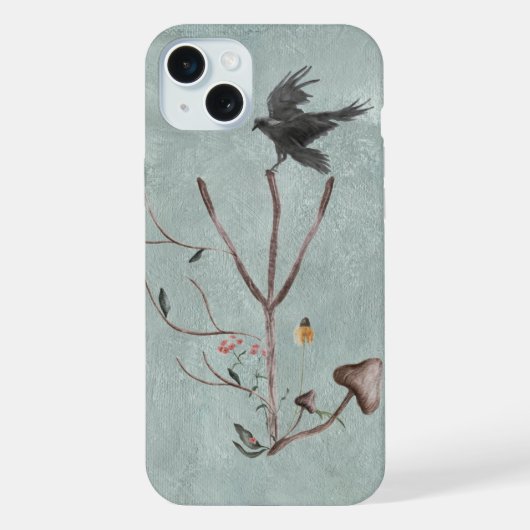 Rune Algiz avec branches et corbeau (Verso)
