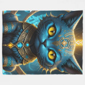 Rune Blue Cat Fleece Deken (Voorkant (Horizontaal))