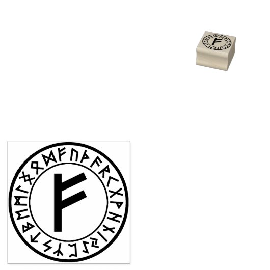 Rune Circle [01]. Fehu] Rubberstempel Rubberstempel (Gestempeld)