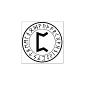 Rune Circle [14]. Perthro] Rubberstempel (Afrduk)