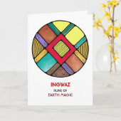 Rune Ingwaz - Earth Magic - Art Nouveau Kaart (Gele Bloem)