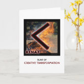 Rune Kenaz - Creatieve transformatie Kaart (Gele Bloem)