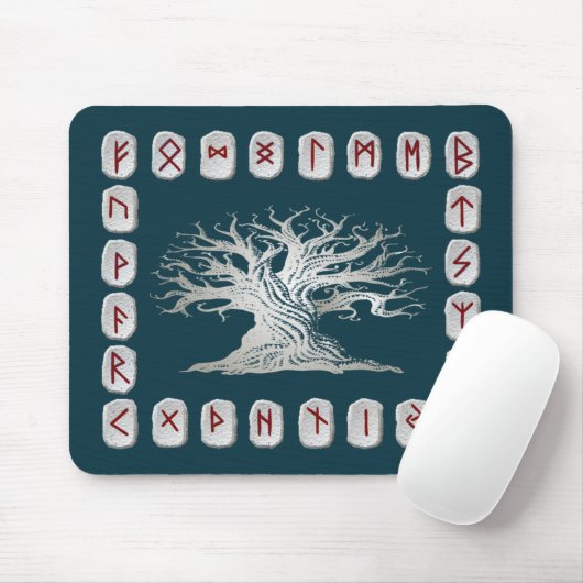 Rune Layout met Wereldstructuur Muismat (Met muis)