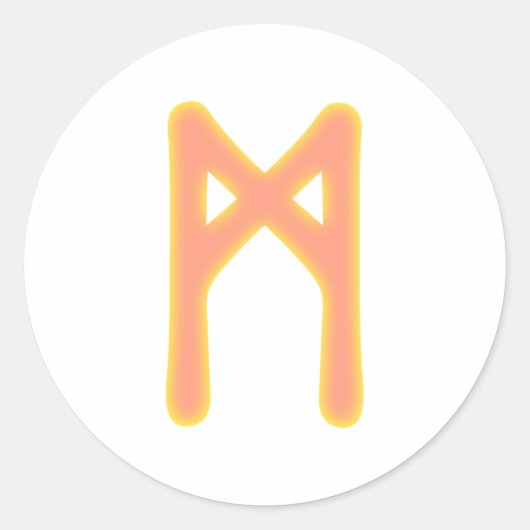 Rune Mannaz Ronde Sticker (Voorkant)