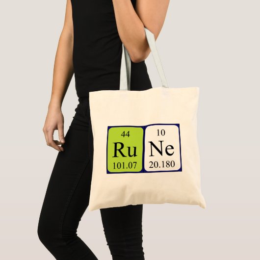 Rune periodieke lijstnaam canvas tas (Voorkant (product))