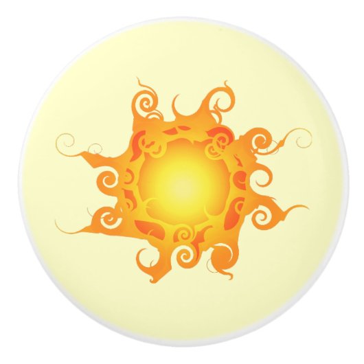 Rune Sun Ceramic Pull Keramische Knop (Voorkant)