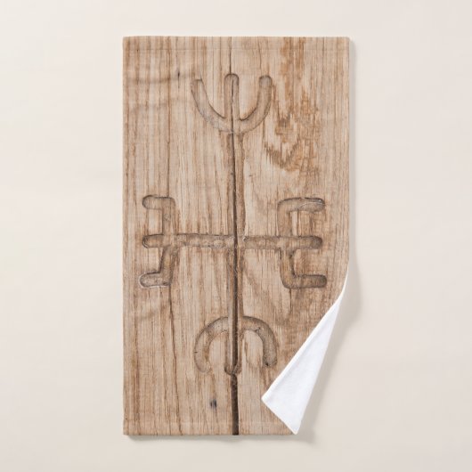 Rune viking sur bois fêlé (Serviette à main)
